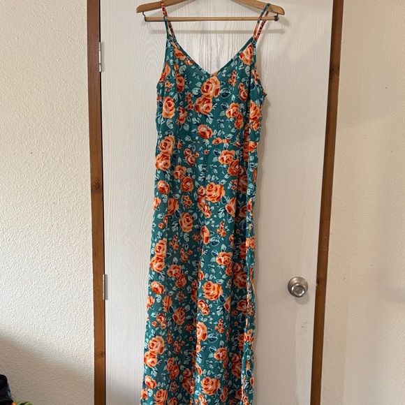 SHEIN Floral Jumpsuit in Teal and Orange - Picture 10 of 12